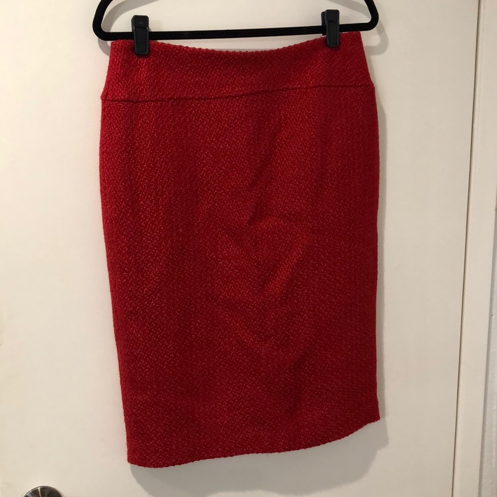 Anthropologie Red Pencil Skirt
